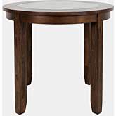 Urban Icon 42" Round Counter Dining Table in Merlot with Glass Inlay